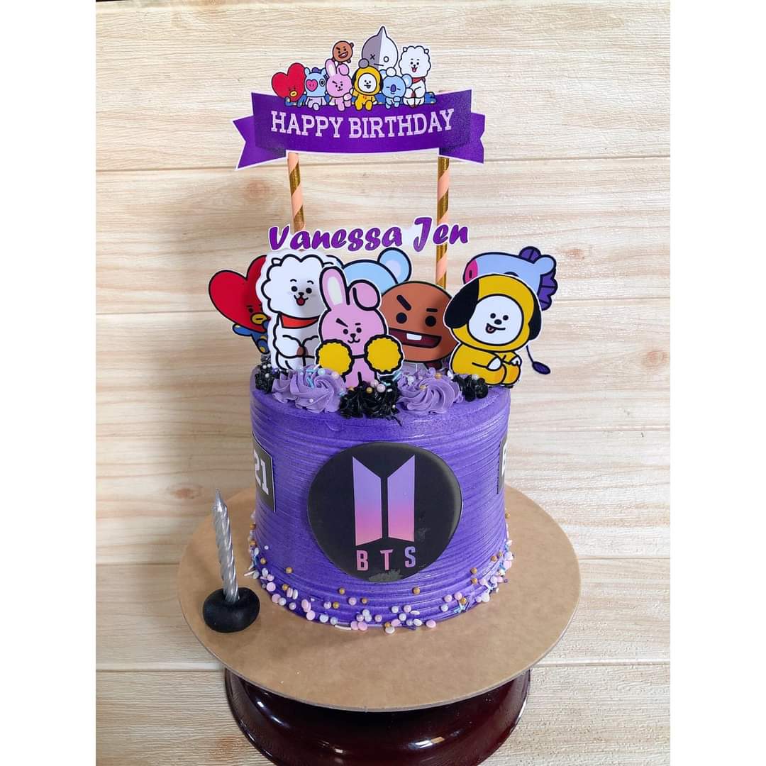 Personalized Custom BTS BT21 Cake Topper / Greeting Card - Etsy