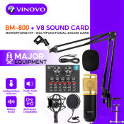 VINOVO BM-800 Condenser Microphone Kit with V8 Live Sound Card