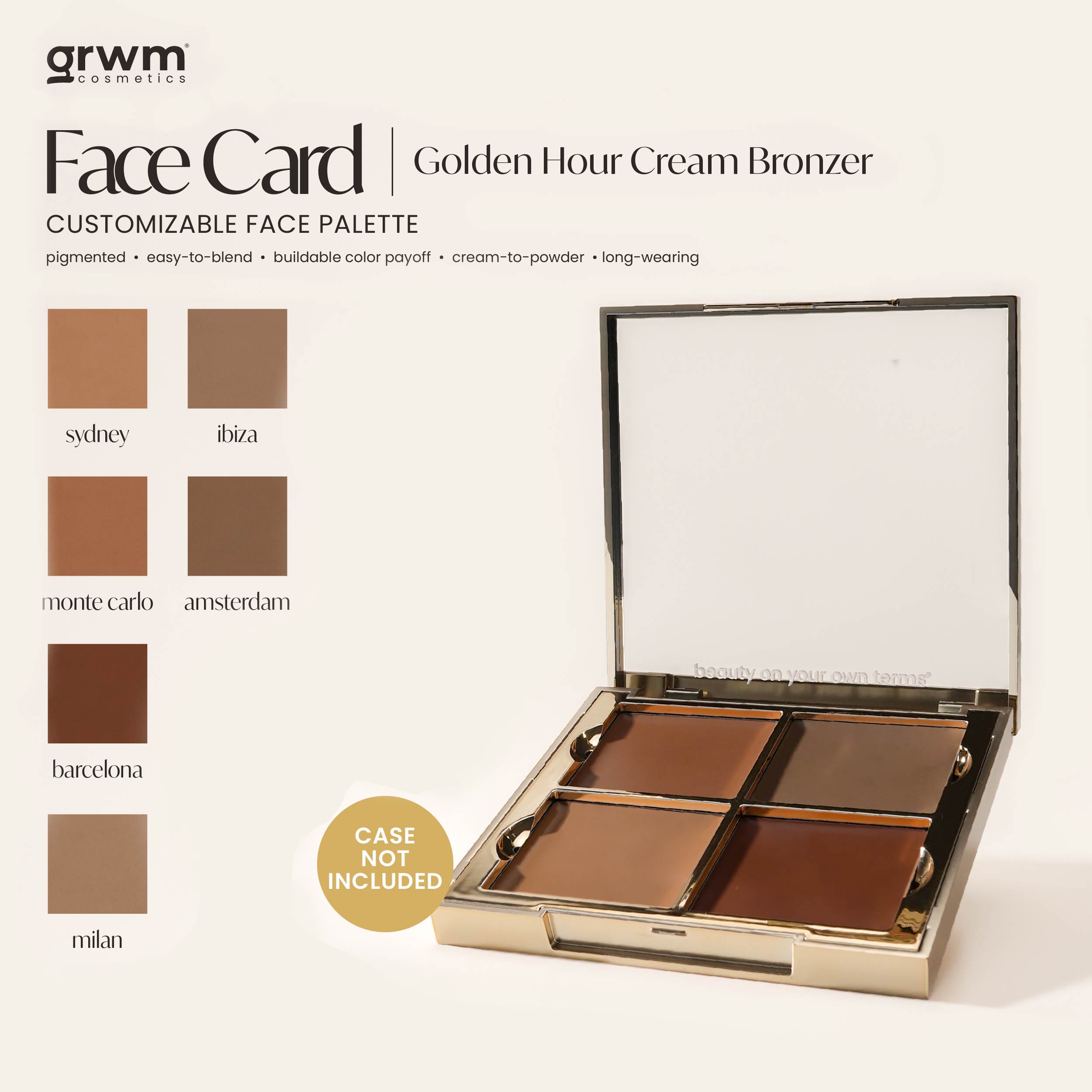Discount on GRWM Cosmetics  shoes - SKU: GRWM Cosmetics Face Card - Golden Hour Cream Bronzer [case not included]