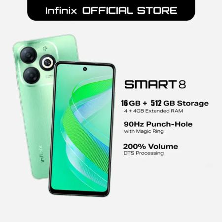 Infinix Mobiles Cellphone Smart 890hz Punch-Hole Display, 5000 mAh Battery