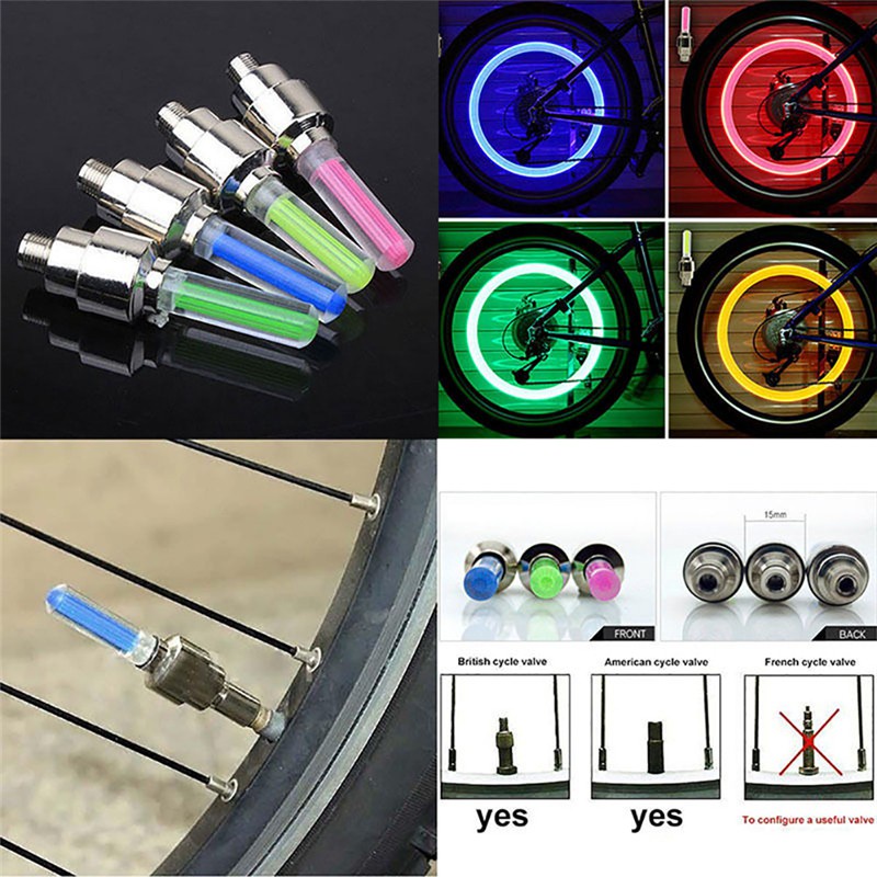 Neon LED Wheel Valve Sealing Caps for Bike/Car (2pcs)