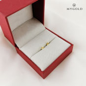 18K Saudi Gold Solitaire Stud Earrings by MyGold