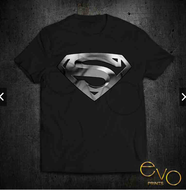 Superman t shirt outlet black and silver