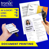 troniximaging 10pcs Document Printing Full Colored Printing in Legal Size 8.5 x 14 , Long 8.5 x 13, A4 8.3 x 11.7 , Short 8.5 x 11 inches Bond paper using Water Resistant Ink Module Project Assignment Picture Print