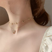 A.one Korea 14K Gold Plated Multi-layer Tala Necklace