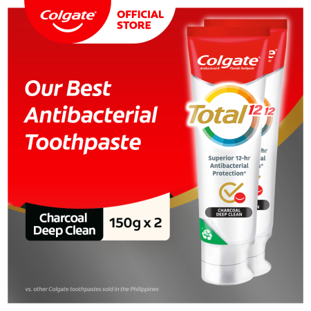 Colgate Total 12 Charcoal Toothpaste, 150g - Pack of 2