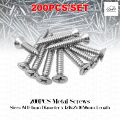 200PCS/SET M4  Flat Metal Screws Cross Head Screw