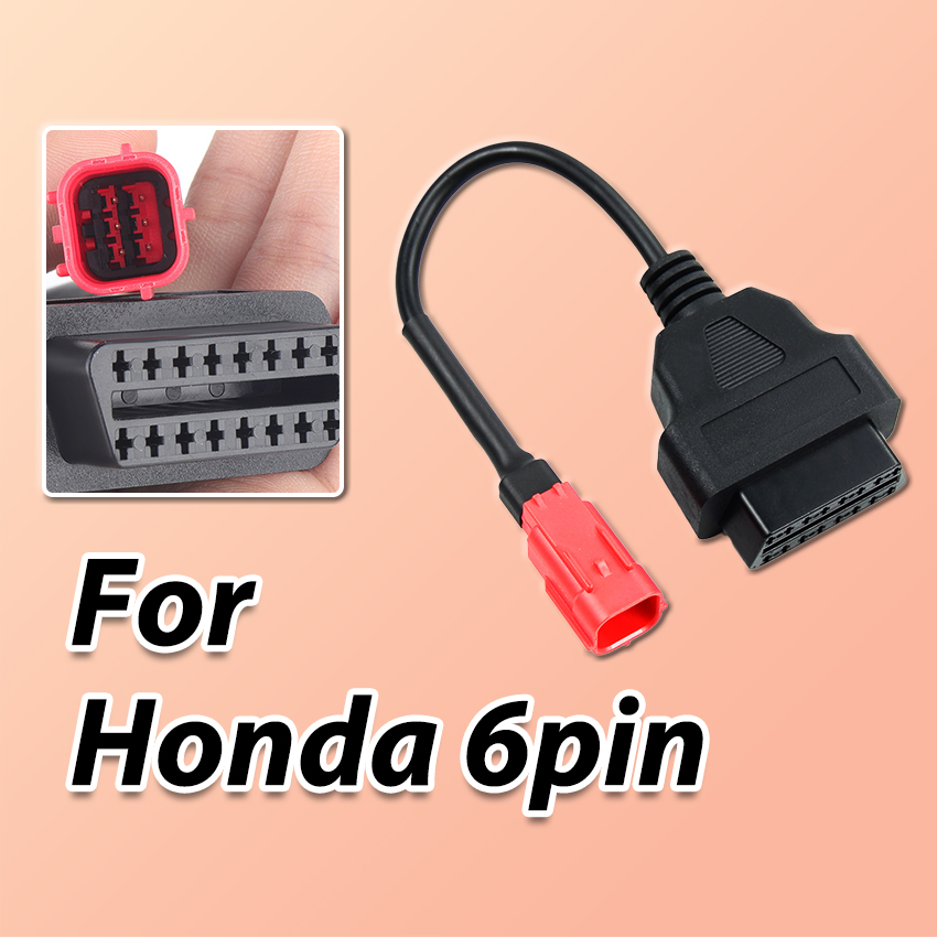 6 Pin To Obd 16 Pin Adaptor Cable Motorcycle Fault Detection Connector For