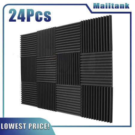 Acoustic Foam Panels - 24 Pack (Brand name: SoundPro)