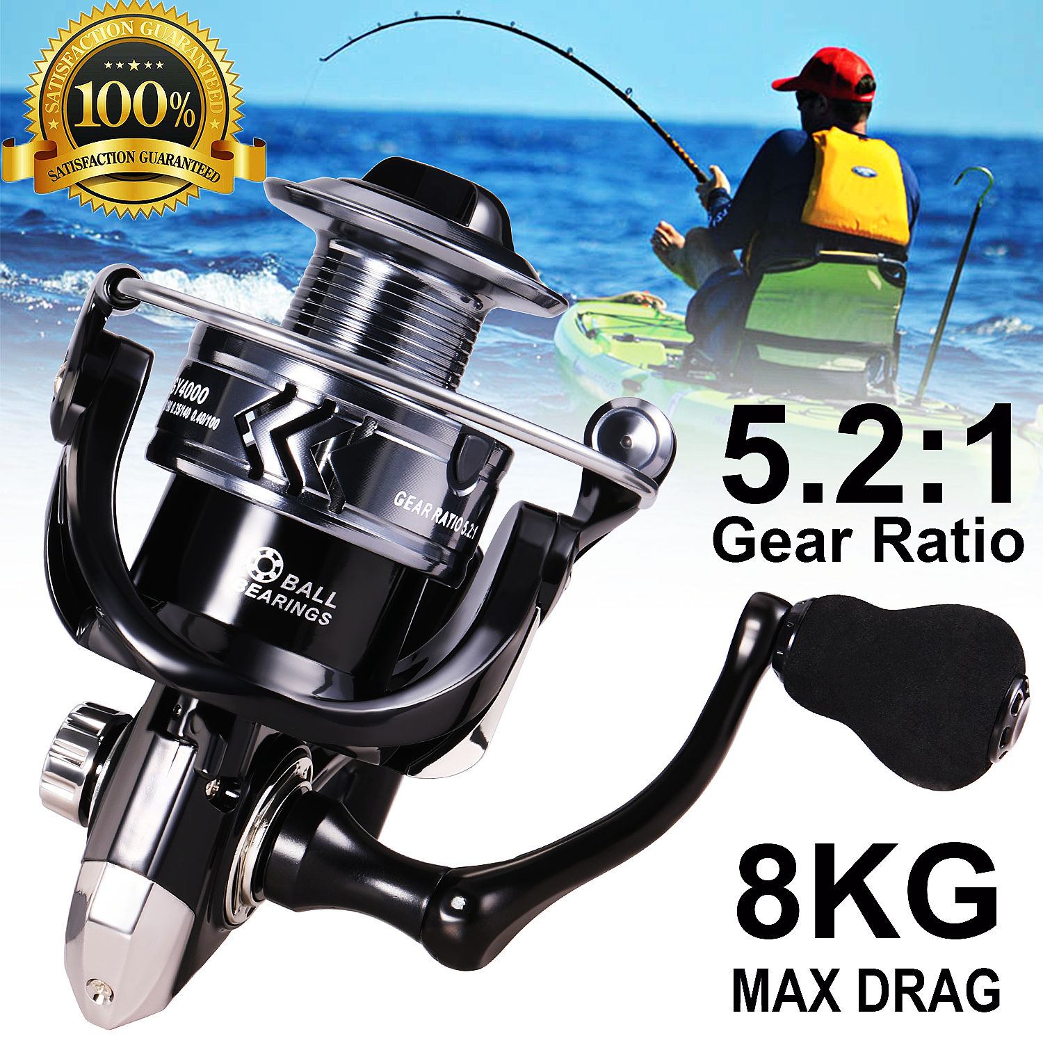 Spinning Fishing Reel Ultralight Bait Reel 5.2:1 GR Smooth