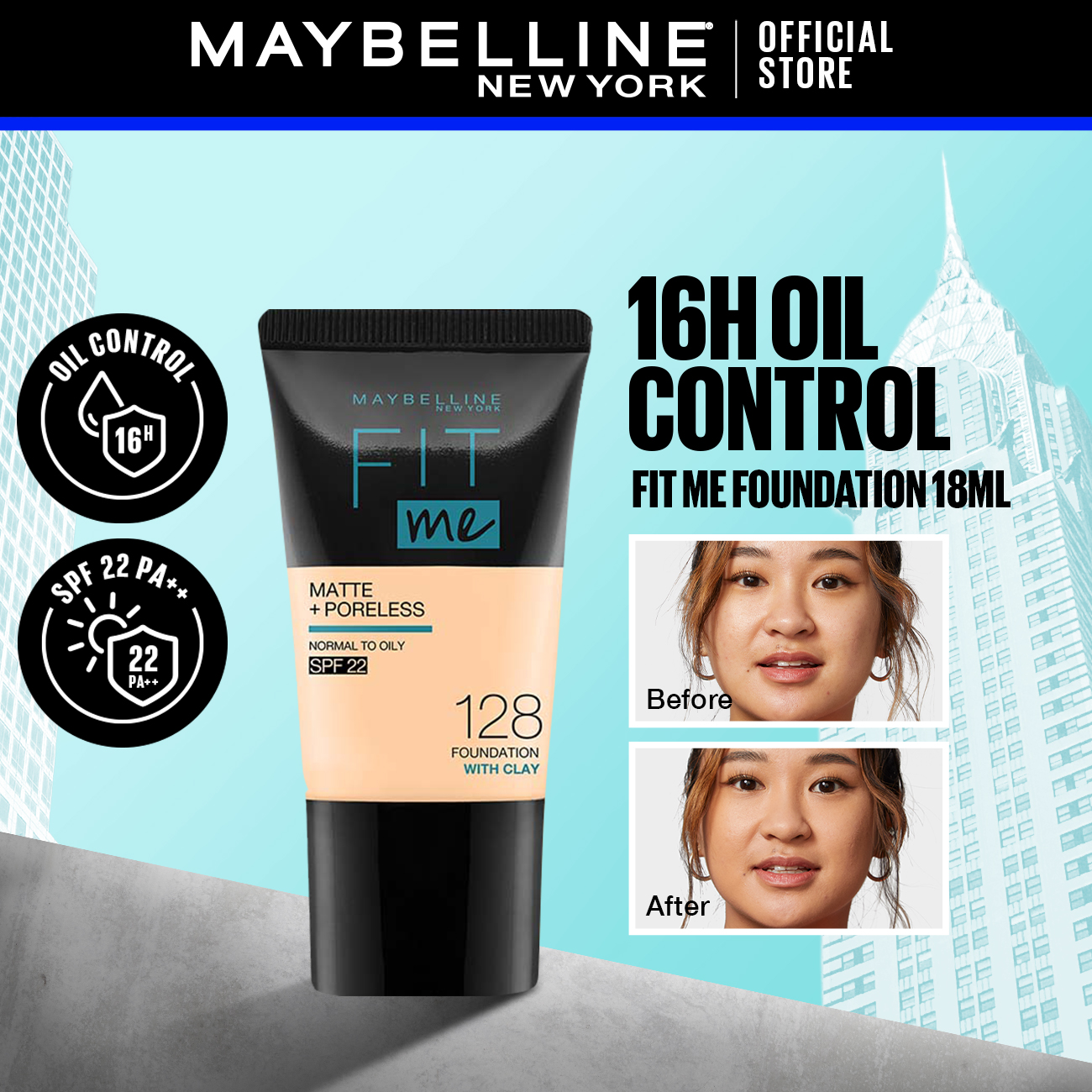 Discount on Maybelline  shoes - SKU: Maybelline Fit Me With Aerogel Matte+poreless Liquid Foundation (18ml) - Long Lasting, Spf 22 Pa+++