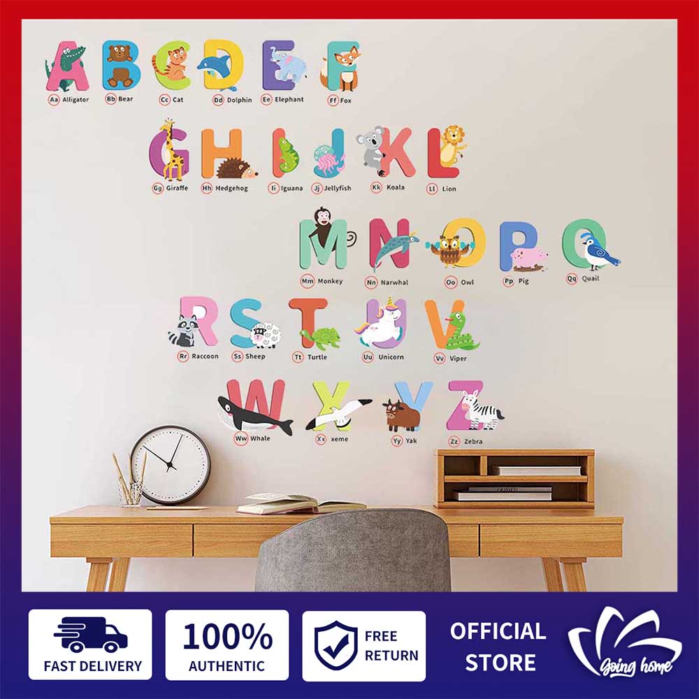 ABC Letters Alphabet Learning Teaching (As Shown) Wall Decal Art Sticker  Picture