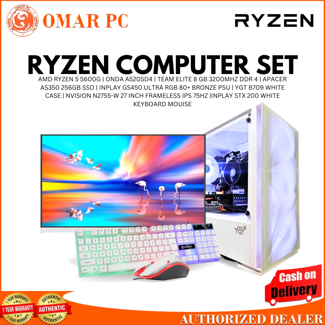 PC Racing AMD Ryzen 5 5600G/16GO/480GO SSD/RTX 3050+ Écran 24