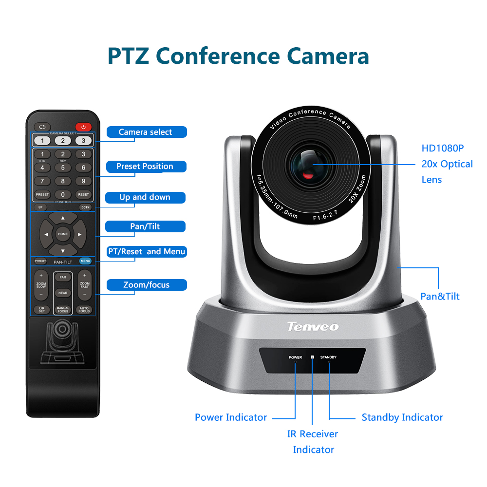 pan tilt zoom video conference camera