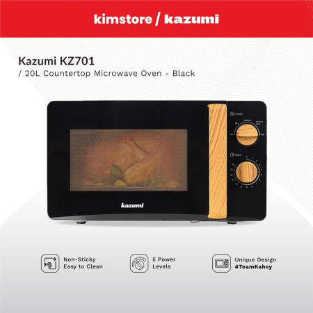 Kazumi Kz701 20L Countertop Microwave Oven Black And White