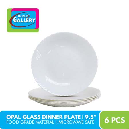 Home Gallery Opal Glass Dinner Plate 6pcs | 9.5"