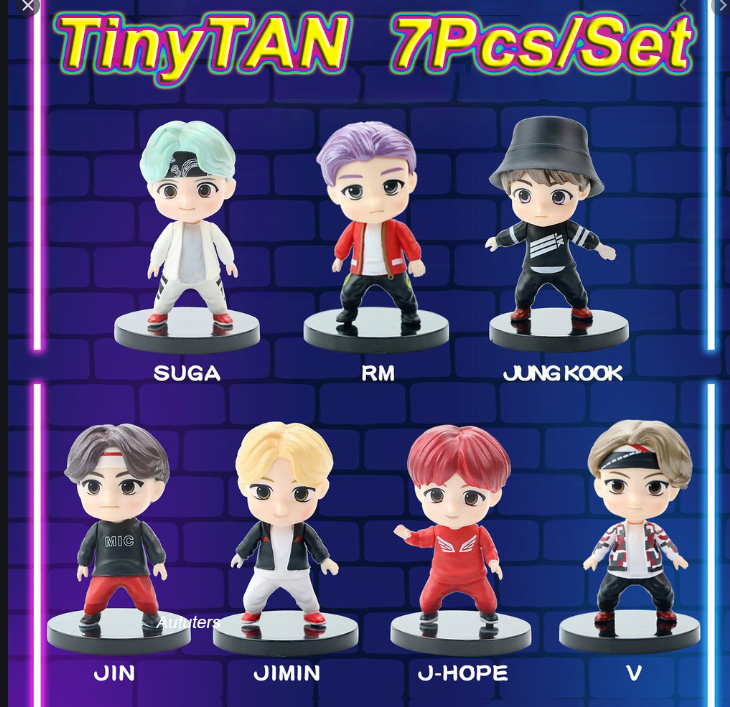 Jc 7pcs Set Tinytan Bts Tiny Tan Bangton Boys Mini Anime Figure Miniature Figurine Collection Model Orn Lazada Ph