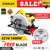 Stanley 1600W Circular Saw for Wood with FREE Blade
