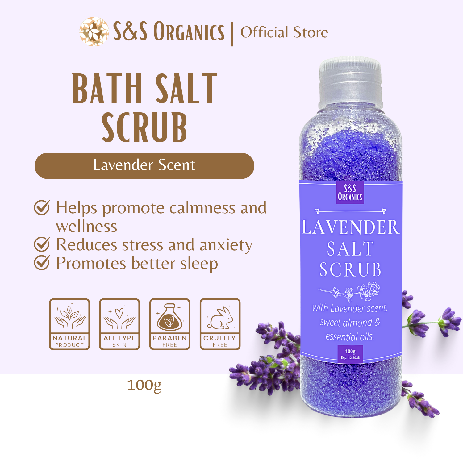 S&S Lavender Bath Salt Scrub
