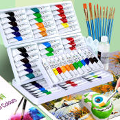 Acrylic Paint Set - 12/18/24/36 Colors - Art Supplies