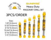 Sunrise Heavy Duty Masonry Drill Bit Set, Multiple Sizes