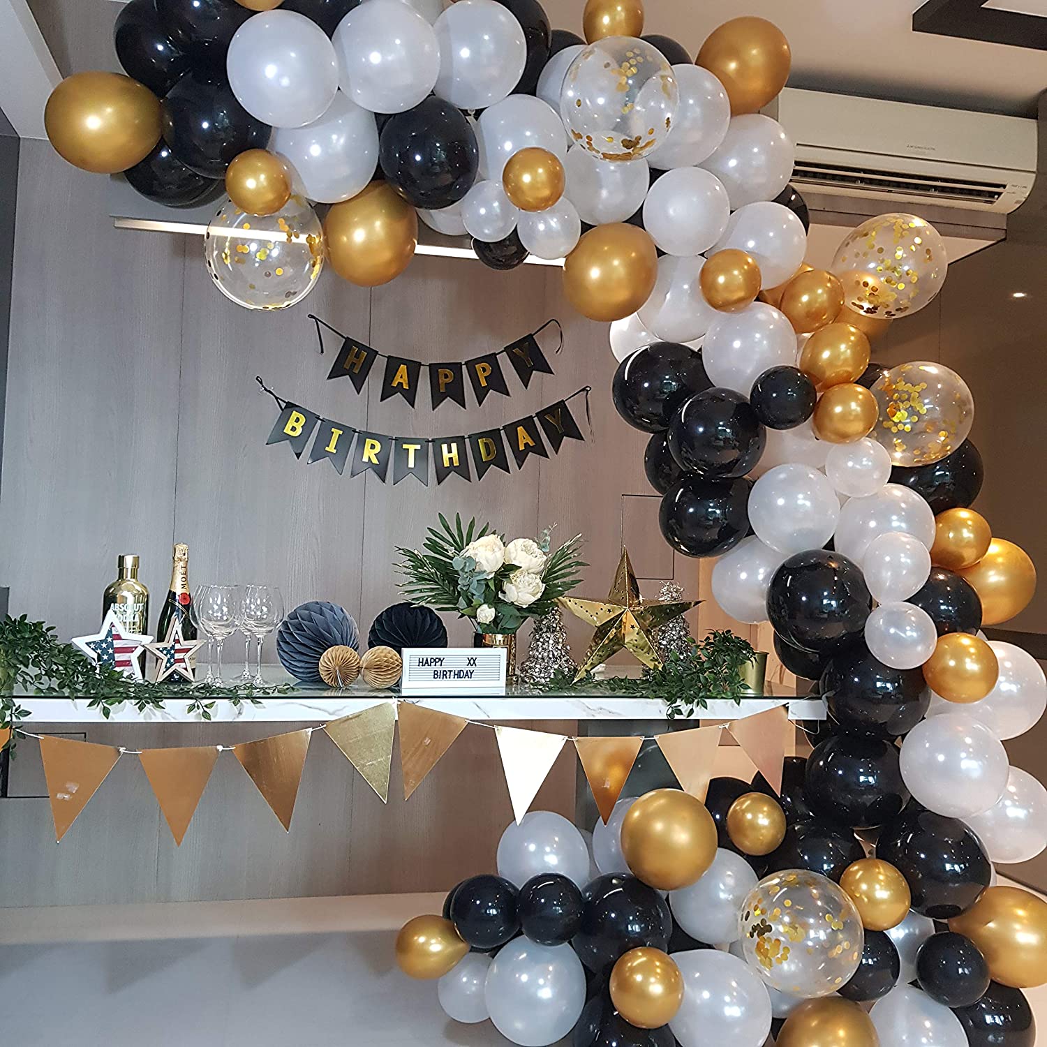 Balloon decoration birthday party scene layout floating opening atmosphere  first year anniversary celebration Thanksgiving event column - wawashopping