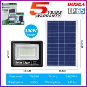 BOSCA 300W Solar Flood Light with Remote - IP65 Waterproof