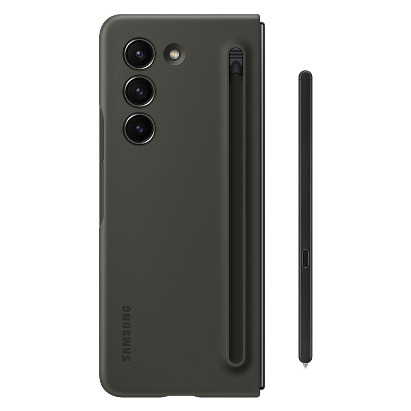 Original Samsung Galaxy Z Fold5 Silicone Case Slim S Pen Case Standing Cover With S pen For Galaxy Z Fold 5 Phone Case - Image 2