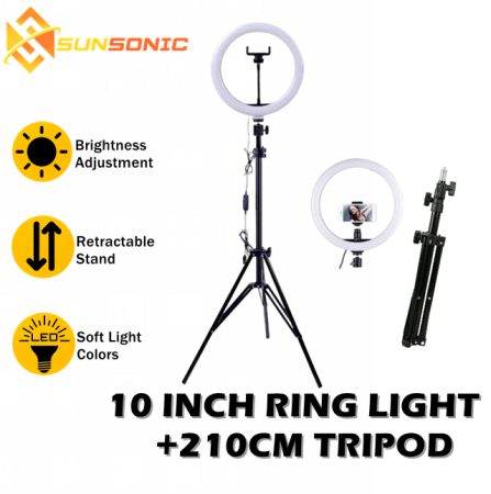 Original 10" Selfie LED Ring Fill Light with Tripod