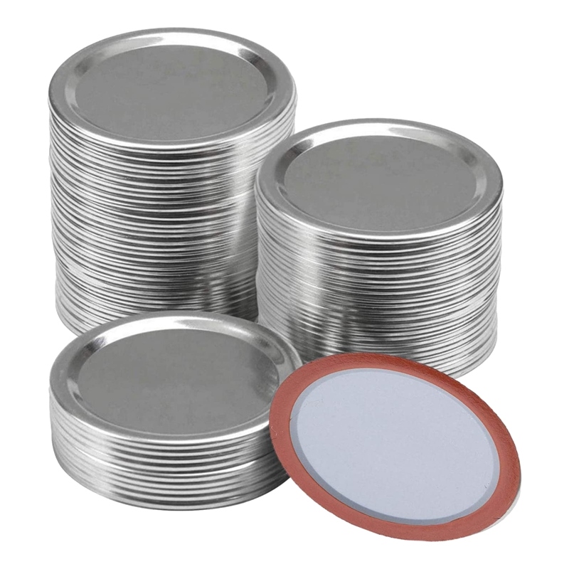 100 Pcs Regular Mouth 70MM Mason Jar Canning Lids Reusable ...