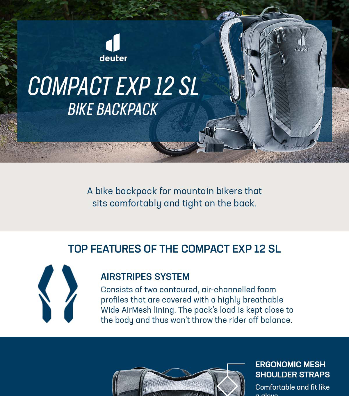 Deuter Compact EXP 12 SL Backpack Bike Bag for Mountaineering