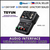 TEYUN Q12 USB Audio Interface with 48V Phantom Power