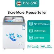 HAILANG 148L Glass Display Freezer - Mini Arc Refrigerator
