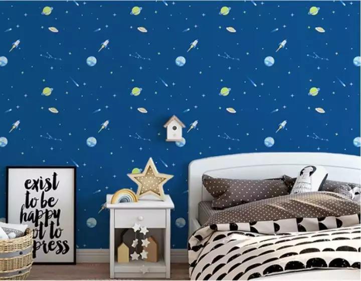 Sk Wallpaper 10m 45cm 2pcs Pvc Self Adhesive Waterproof Outer Space Wall Wallpaper Fabric Safety Home Decor Wall Covering For Living Room Bedroom