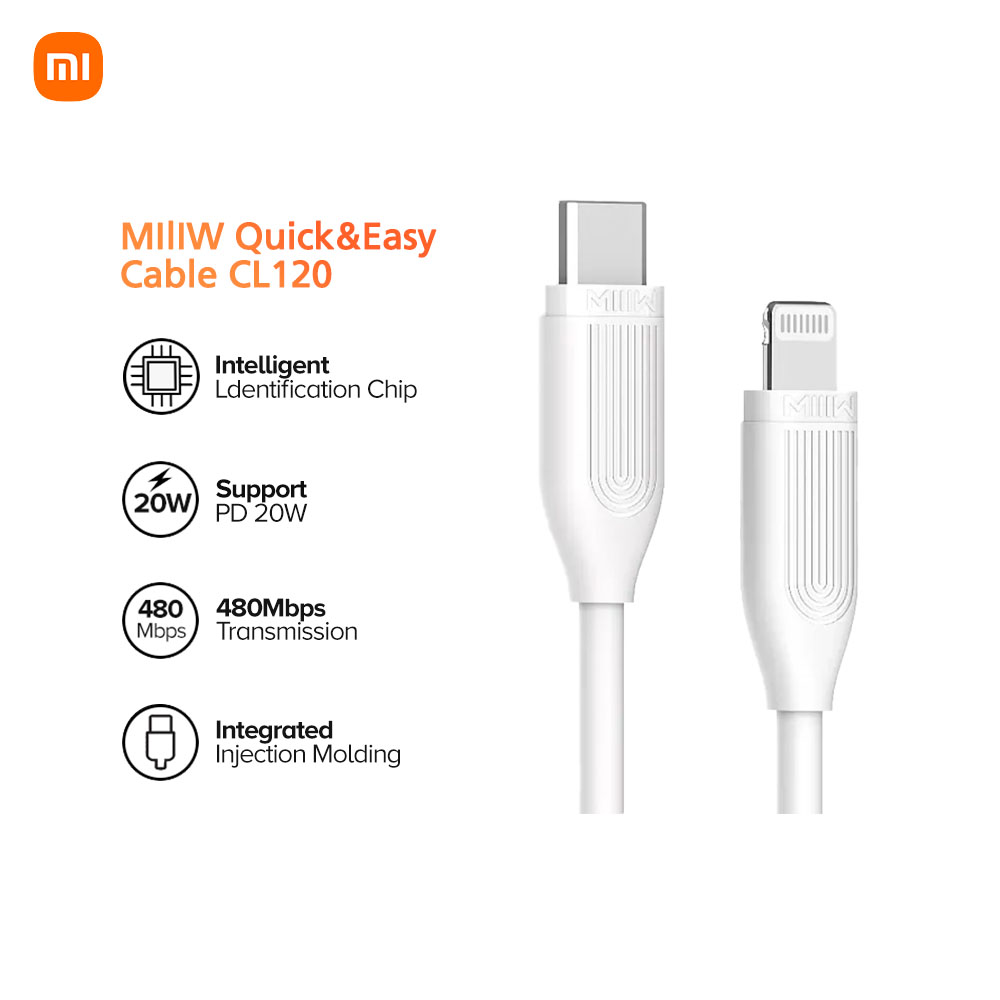 Xiaomi Data Cable Type-C to IOS Support QC 3A Fast Charging 480mbps Model: MIIIW CL120