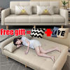 Sofa Bed On Sale 3-4 Seats Foldable Multifunctional Fabric Sofa 1.8M Free Two Pillows Living Room Solid Wood Sofa Chair Sturdy and Durable Small Living Room Furniture