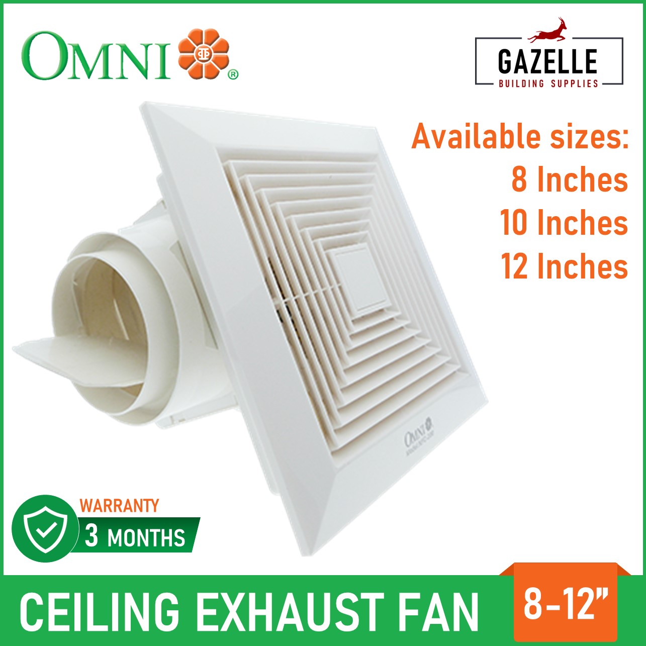Omni Ceiling Mounted Duct Exhaust Fan