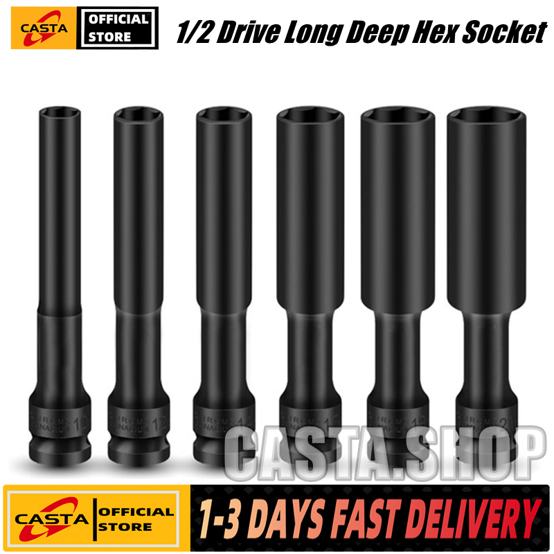 1/2" Drive Deep Impact Socket Set Hex Socket Impact Wrench Hex Socket Head 8mm/10mm/12mm - Philippines