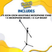 Retailmnl Microphone Stand with Boom and Tripod Base