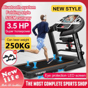Foldable 3.5HP Treadmill with Bluetooth and Manual Slope Adjustment