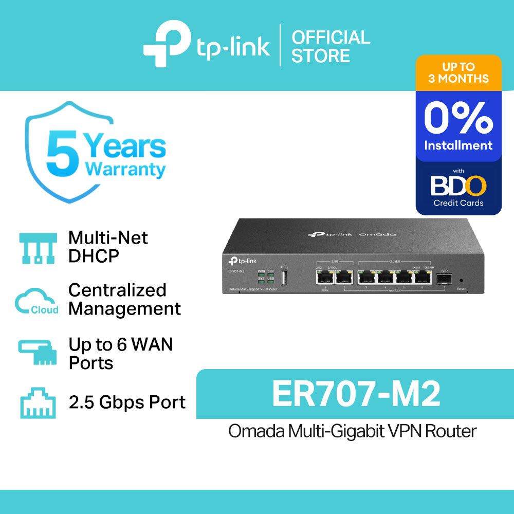 TP-Link Official Store / ER707-M2 / 2.5G Ports Omada Multi-Gigabit High Security VPN Router Modem WiFi Home Router