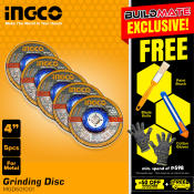 Ingco Metal Grinding Disc Wheel for Angle Grinder, 4" 5PCS