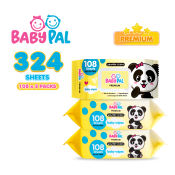 BabyPal Premium Powder Scent Baby Wipes 324 Sheets Pack