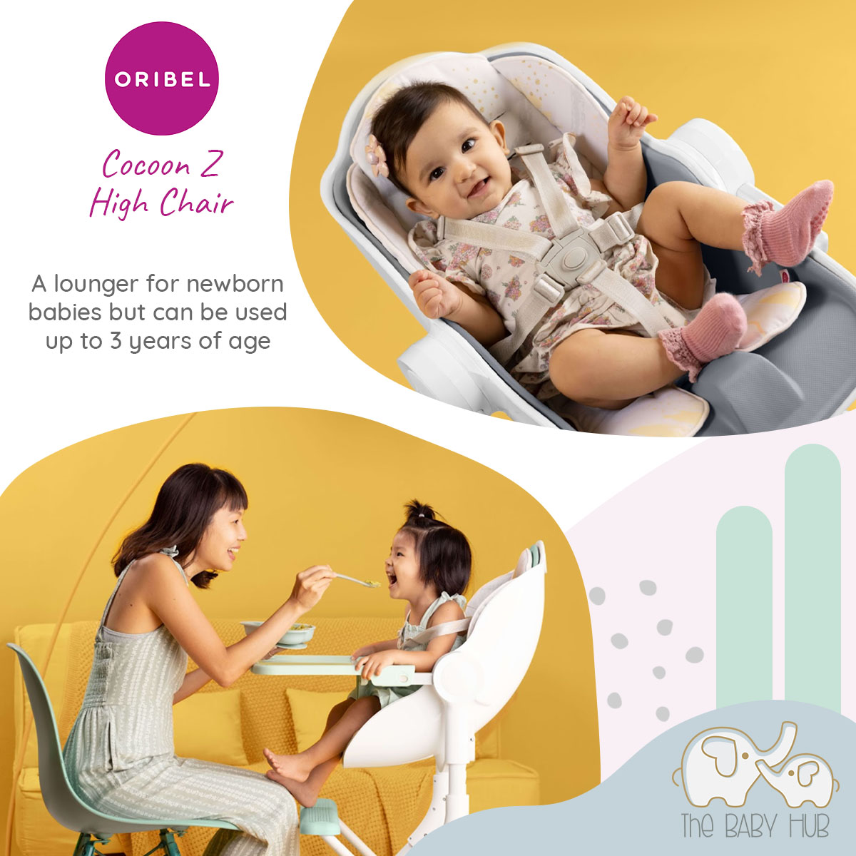 Oribel Cocoon Z High Chair Foldable High Chair For Infants