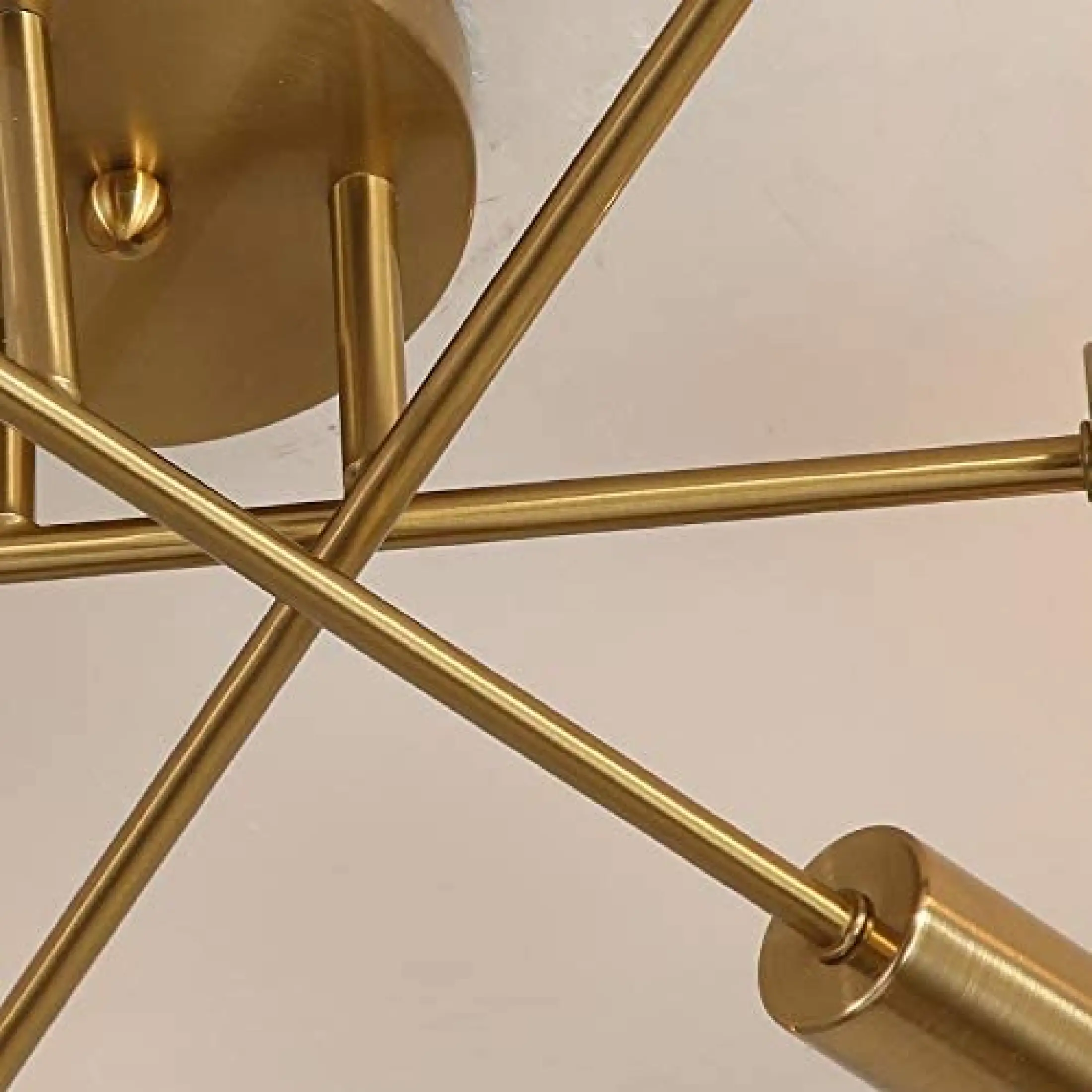 Gold Ceiling Light Geometric Chandelier Semi Flush Fixture Mid Century Modern Lamp Geometric Fixture