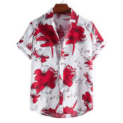 Korean Floral Print Polo Shirts - Perfect for Summer Beach