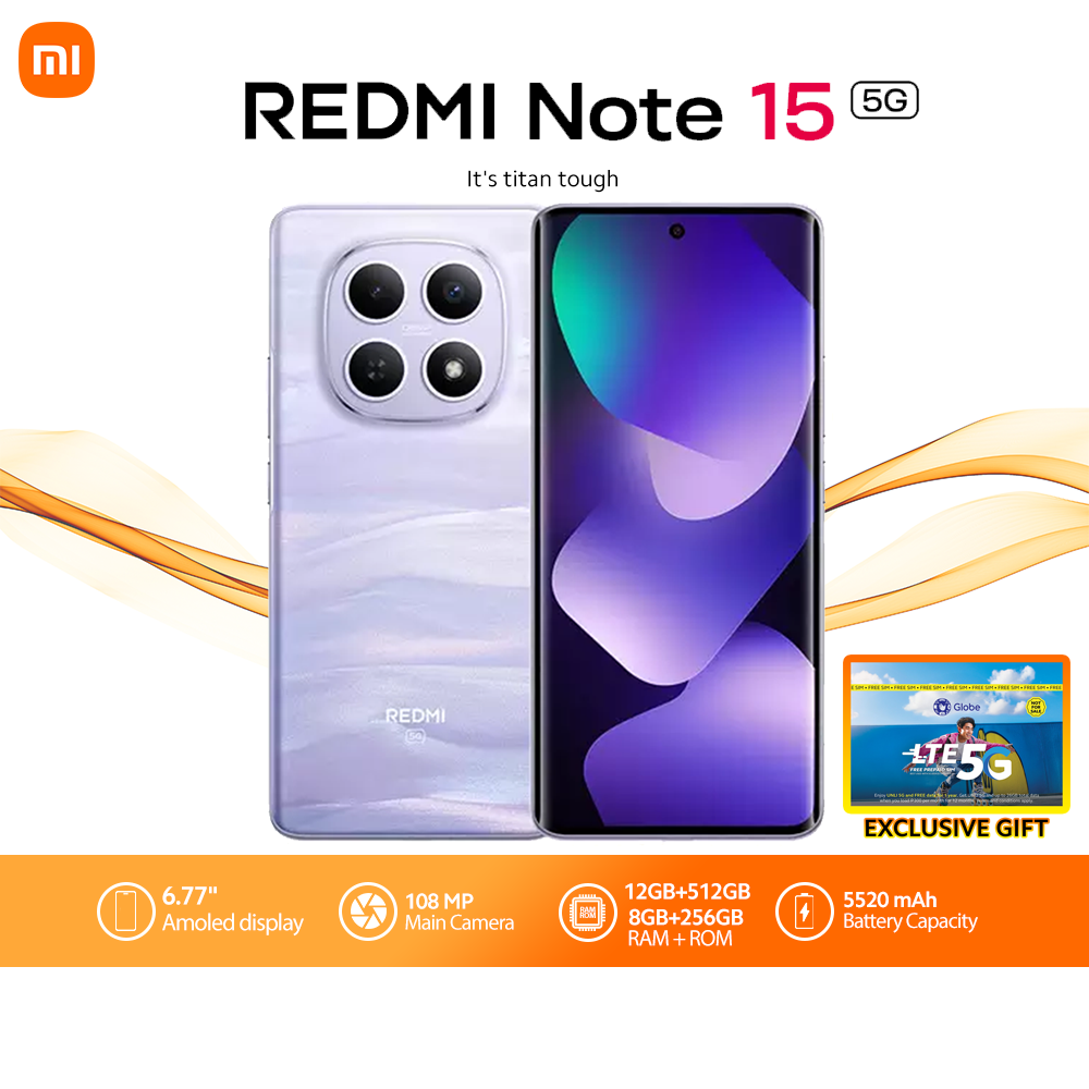 Redmi Note 15 5G 5520mAh Battery Snapdragon 6 Gen 3 /8GB+256GB 6.77" AMOLED Display 108MP