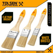 Tolsen White Bristle Paint Brush Set with Wooden Handle