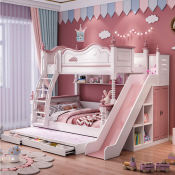 Luxury Children Loft Bed with Slide - 