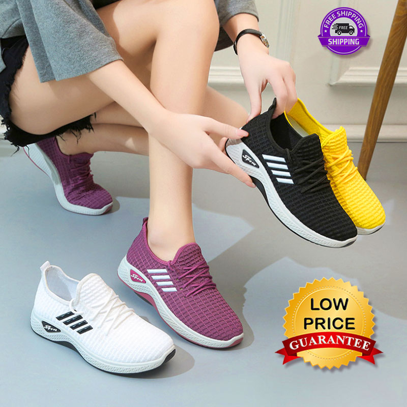 JY. Ladies 3Stripes Korean Muffin Shoes Running Sneakers #B407 (Add one ...